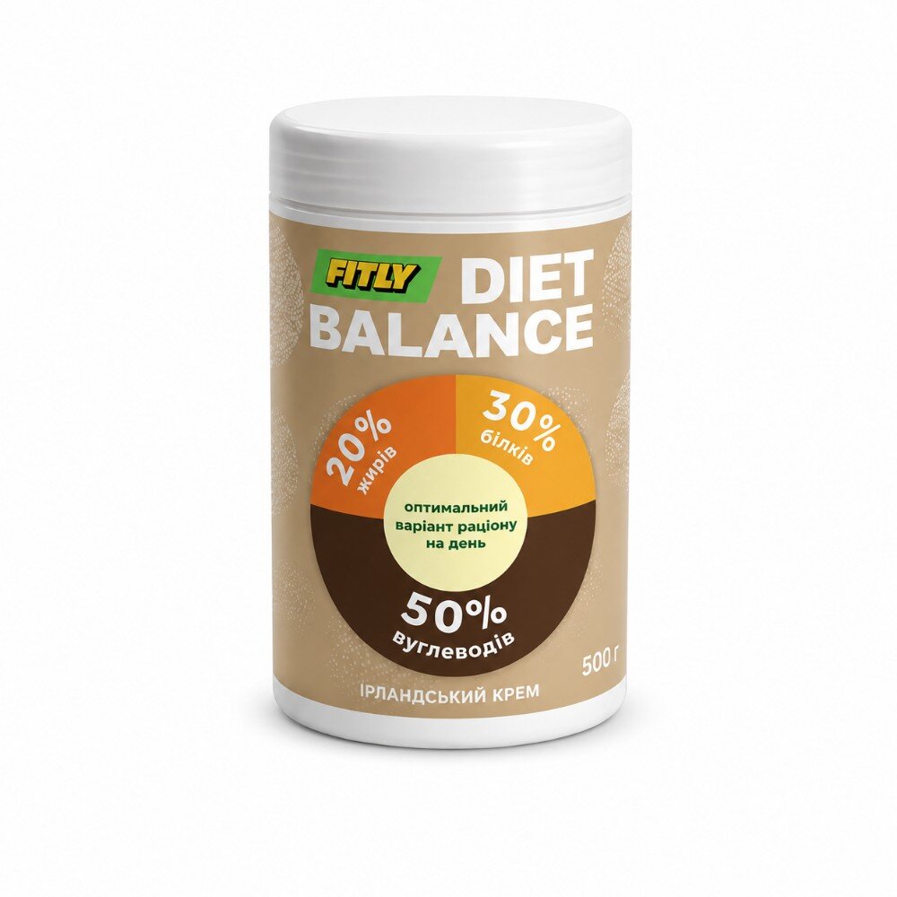 Функціональний коктейль Fitly Diet Balance, 500 грам - Ірландський крем