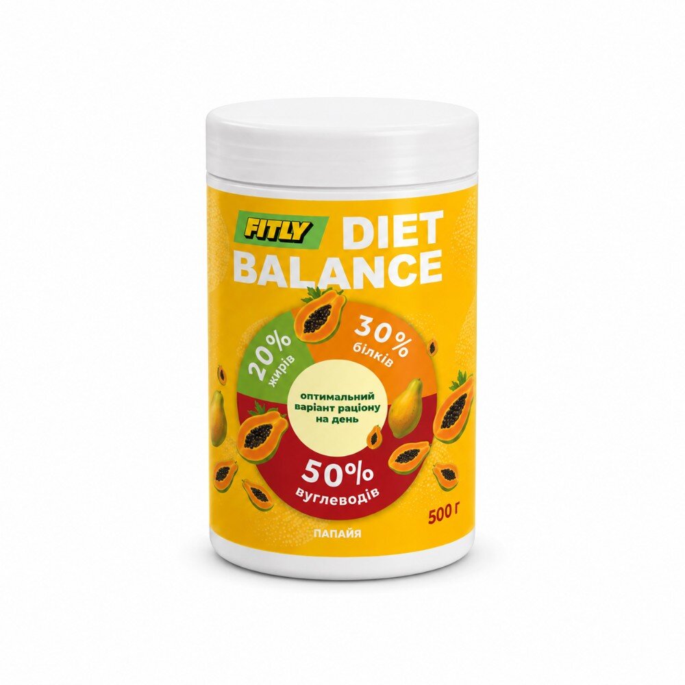 Функціональний коктейль Fitly Diet Balance, 500 грам - Папая