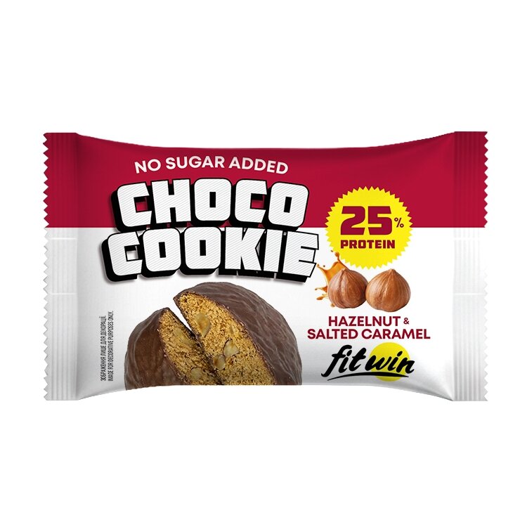 Протеїнове печиво FitWin Protein Cookie 25% Glazed, 40 грамів - Фундук-солона каремель