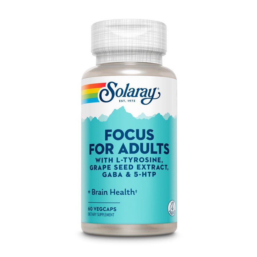 Комплекс для концентрації Solaray Focus for Adults, 60 вегакапсул