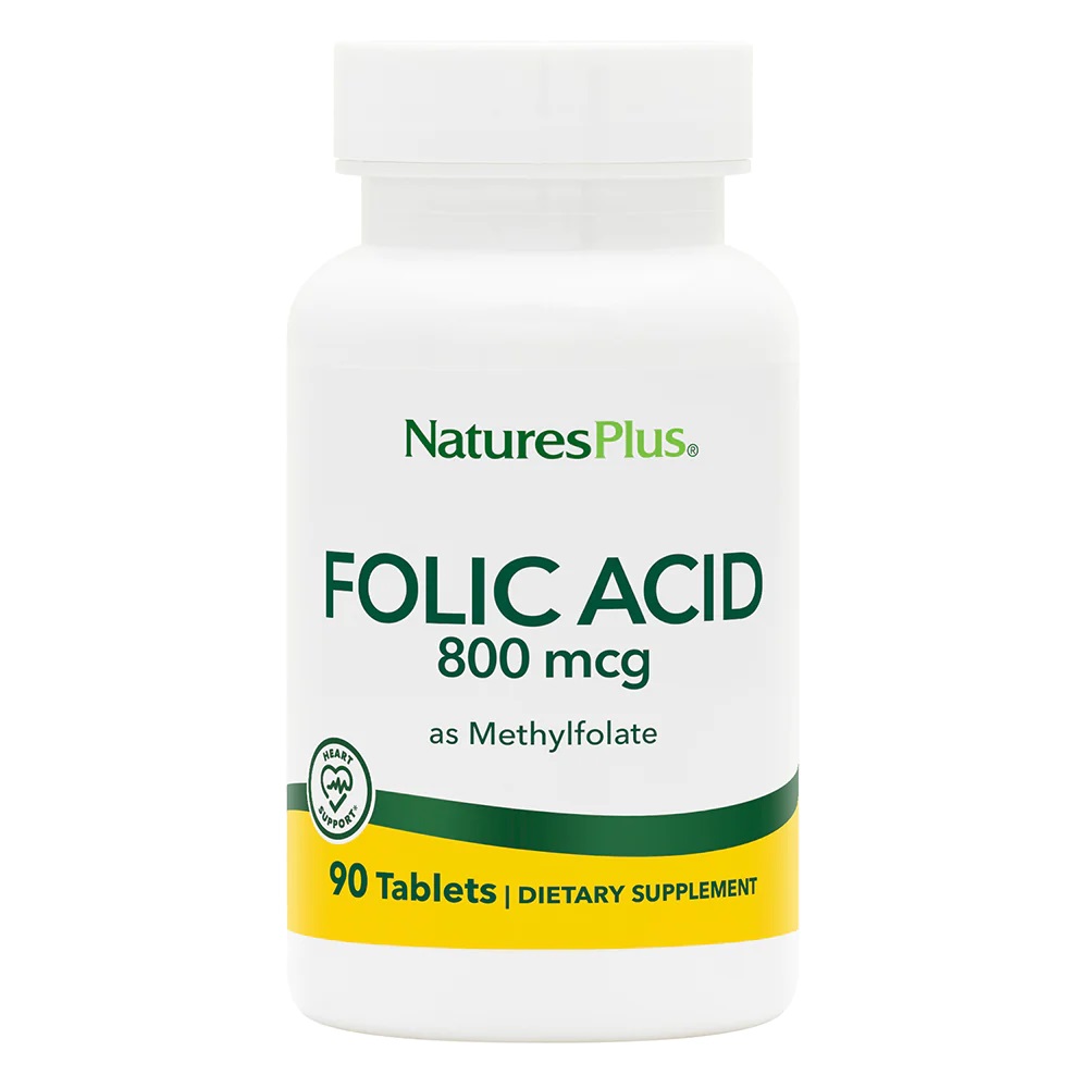Вітаміни та мінерали Natures Plus Folic Acid 800 mcg, 90 таблеток