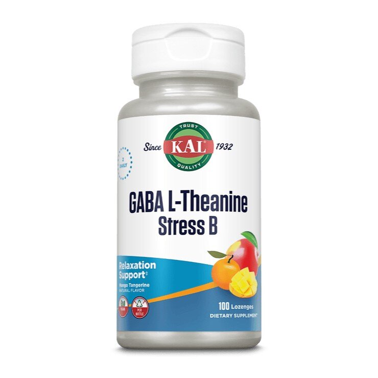 Льодяники з ГАМК KAL GABA L-Theanine Stress B Lozenge, 100 льодяників - Манго