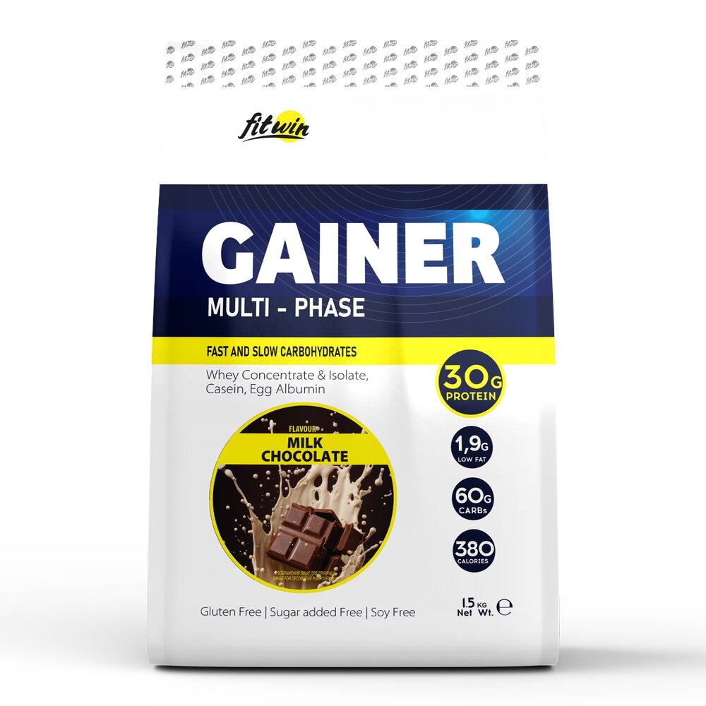 Гейнер FitWin Gainer Multi-Phase, 1.5 кг - Молочний шоколад