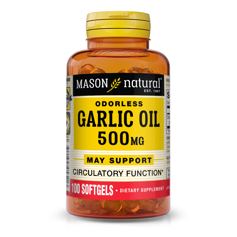 Натуральна добавка Mason Natural Garlic Oil 500 mg, 100 капсул