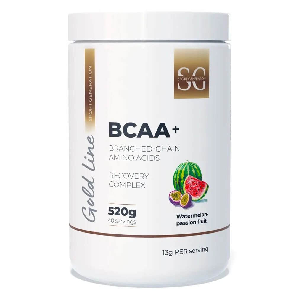 Лейцин, ізолейцин, валін Sport Generation Gold Premium BCAA+, 520 грам - Кавун-маракуйя