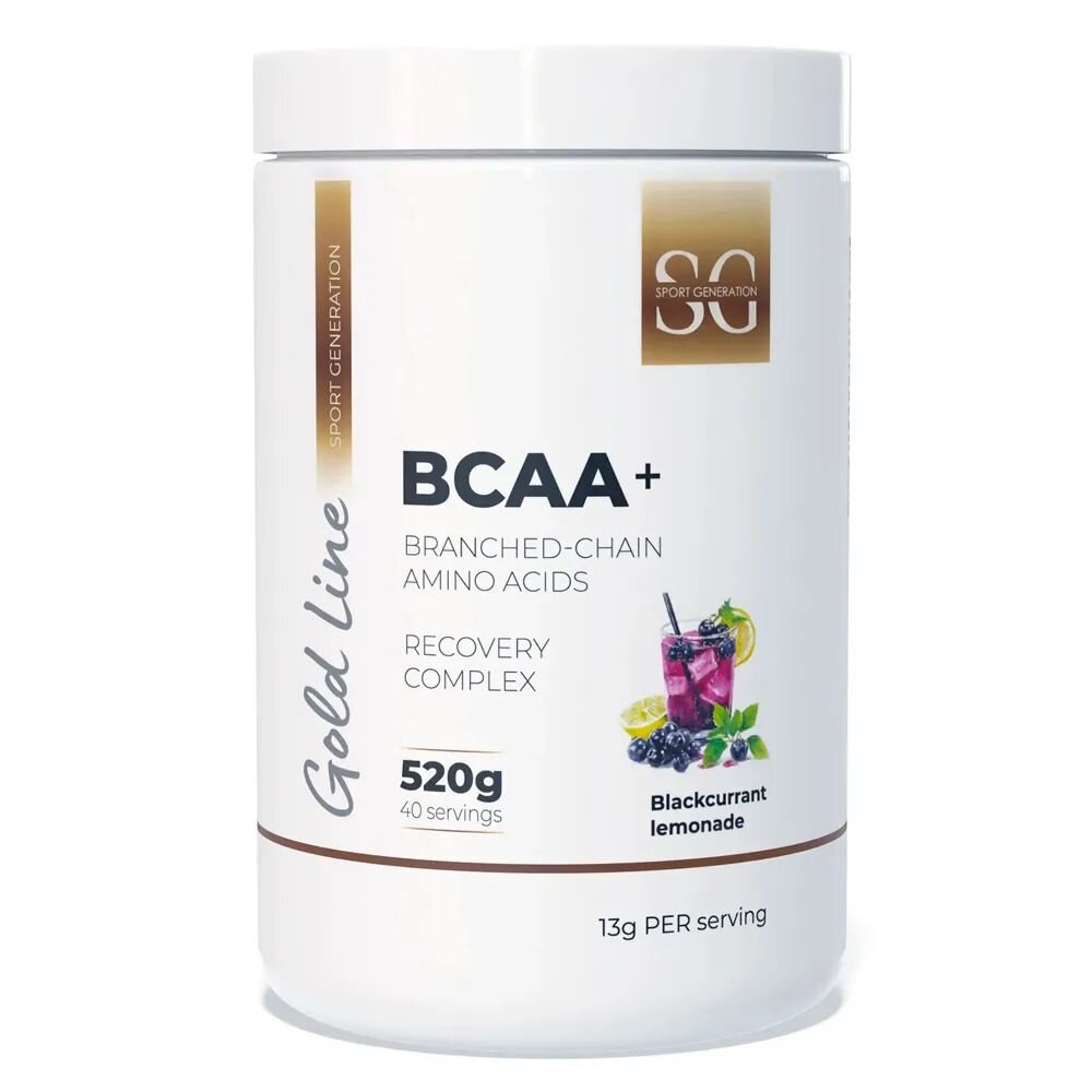 Лейцин, ізолейцин, валін Sport Generation Gold Premium BCAA+, 520 грам - Смородиновий лимонад