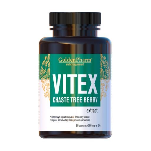 Натуральна добавка Golden Pharm Vitex 500 mg, 90 вегакапсул
