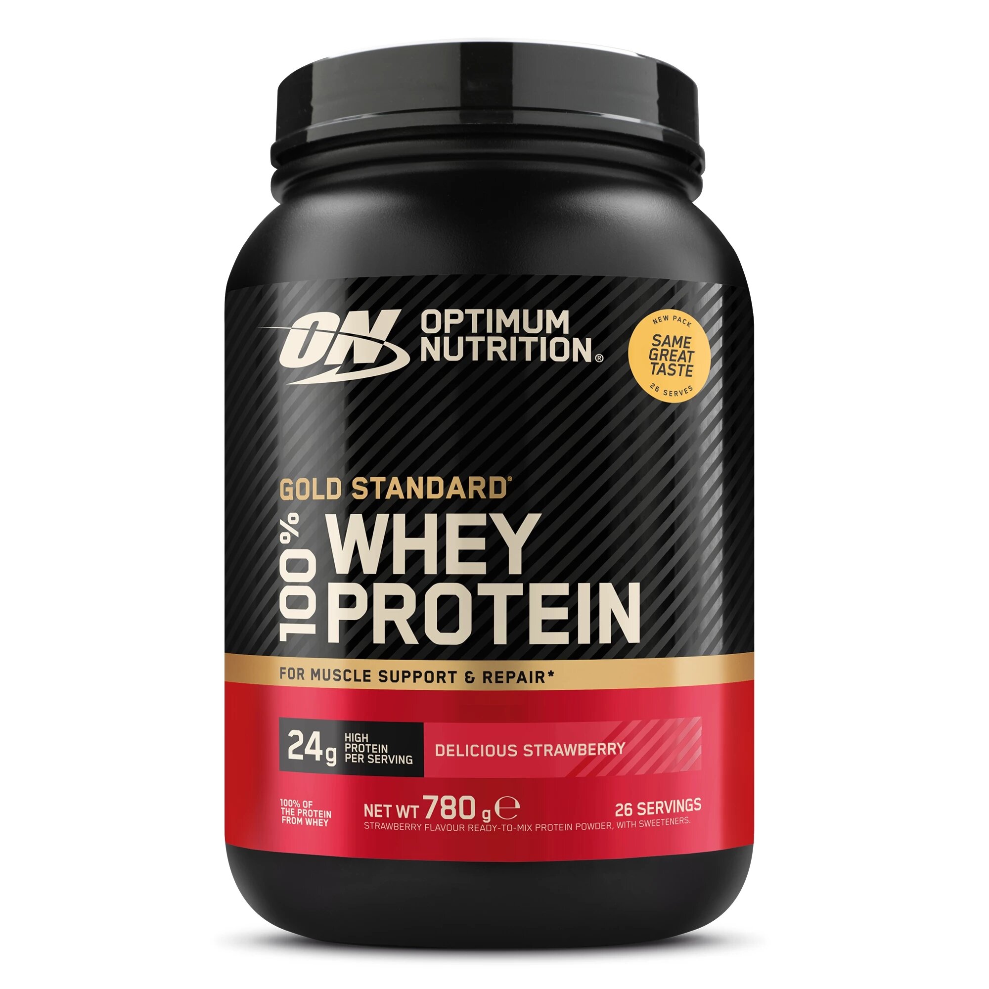 Сироватковий протеїн Optimum Nutrition Gold Standard 100% Whey EU, 780 грам - Полуниця