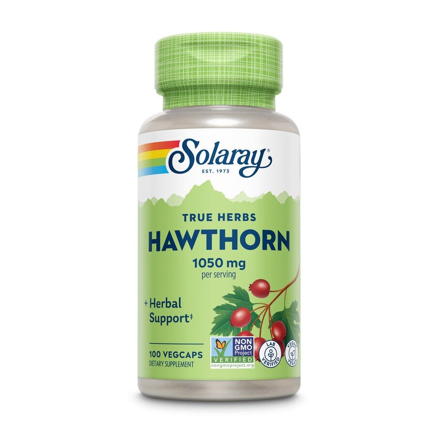 Ягоди глоду Solaray True Herbs Hawthorn Berry 1050 mg, 100 вегакапсул