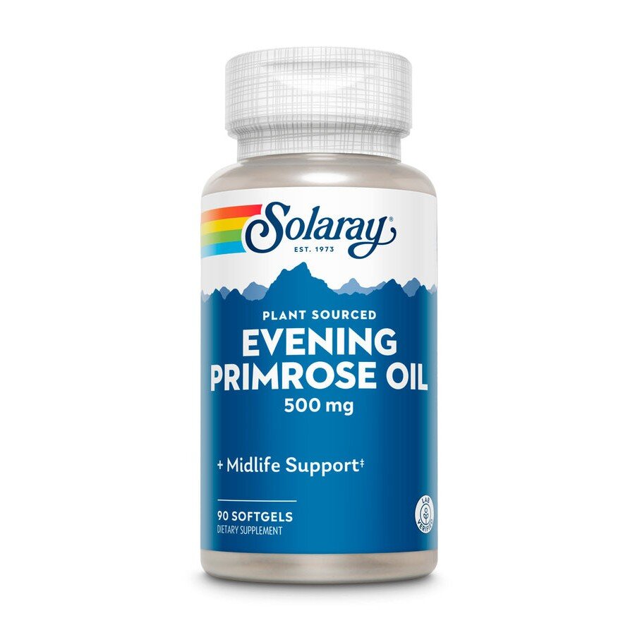 Олія примули вечірньої Solaray Evening Primrose 500 mg High Potency, 90 вегакапсул