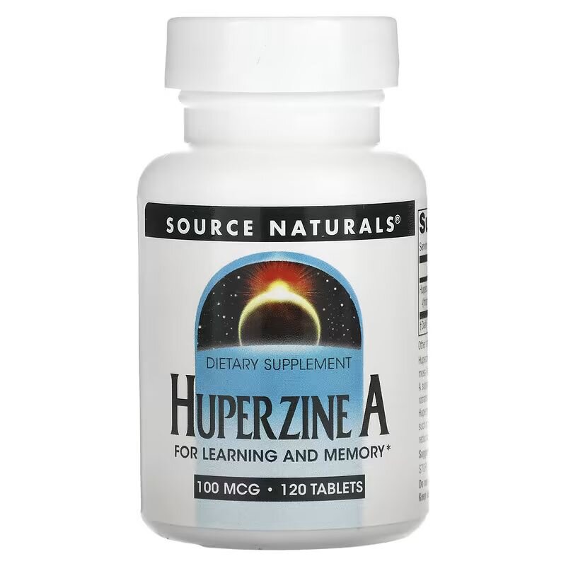 Гуперцин А Source Naturals Huperzine A 100 mcg, 120 таблеток для підтримки ерудиції та пам'яті