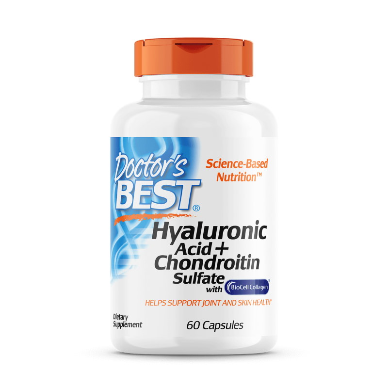 Препарат для суглобів і зв'язок Doctor's Best Hyaluronic Acid with Chondroitin Sulfate, 60 капсул