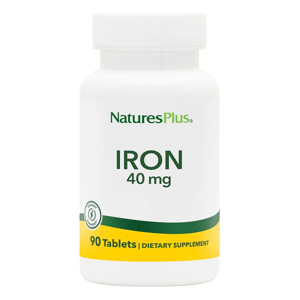 Залізо Natures Plus Iron 40 mg, 90 таблеток