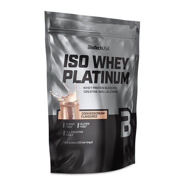 Сироватковий ізолят BioTech Iso Whey Platinum, 454 грам - Печиво-крем