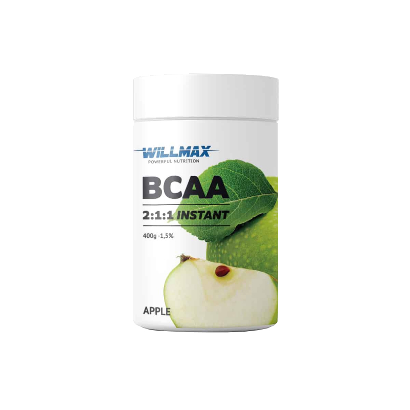 Амінокислота BCAA Willmax BCAA 2:1:1, 400 грам - Яблуко