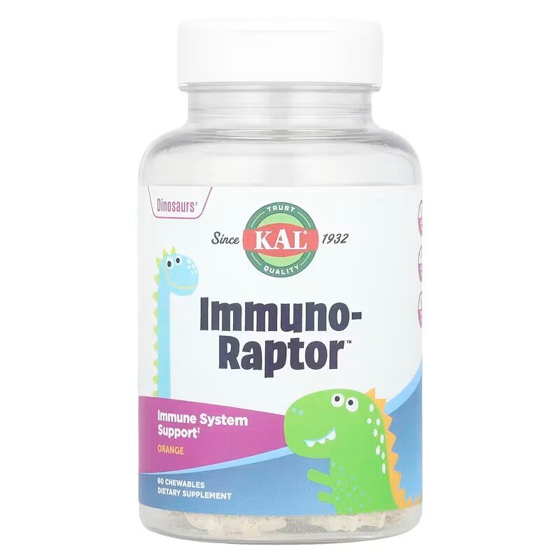 Вітаміно-манеральний комплекс для дітей KAL Immuno-Raptor, 60 жувальних таблеток - Апельсин