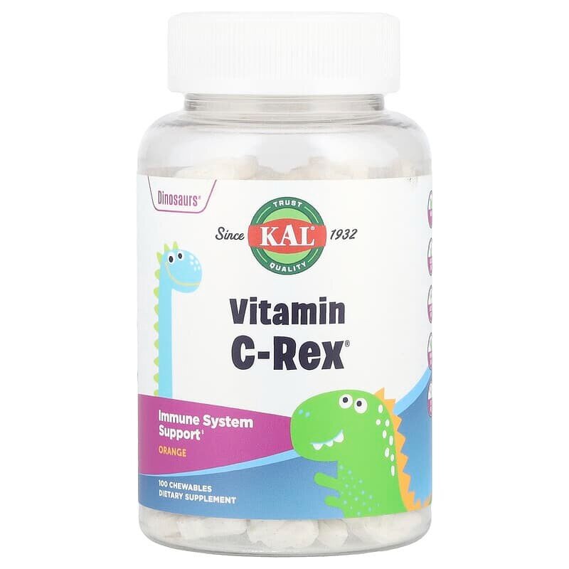 Вітамін C для дітей KAL Vitamin C-Rex, 100 жувальних таблеток - Апельсин