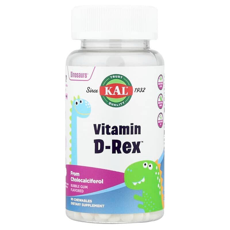 Вітамін D для дітей KAL Vitamin D-Rex, 90 жувальних таблеток - Жуйка