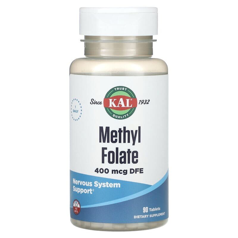 Фолієва кислота KAL Methyl Folate 400 mcg, 90 таблеток
