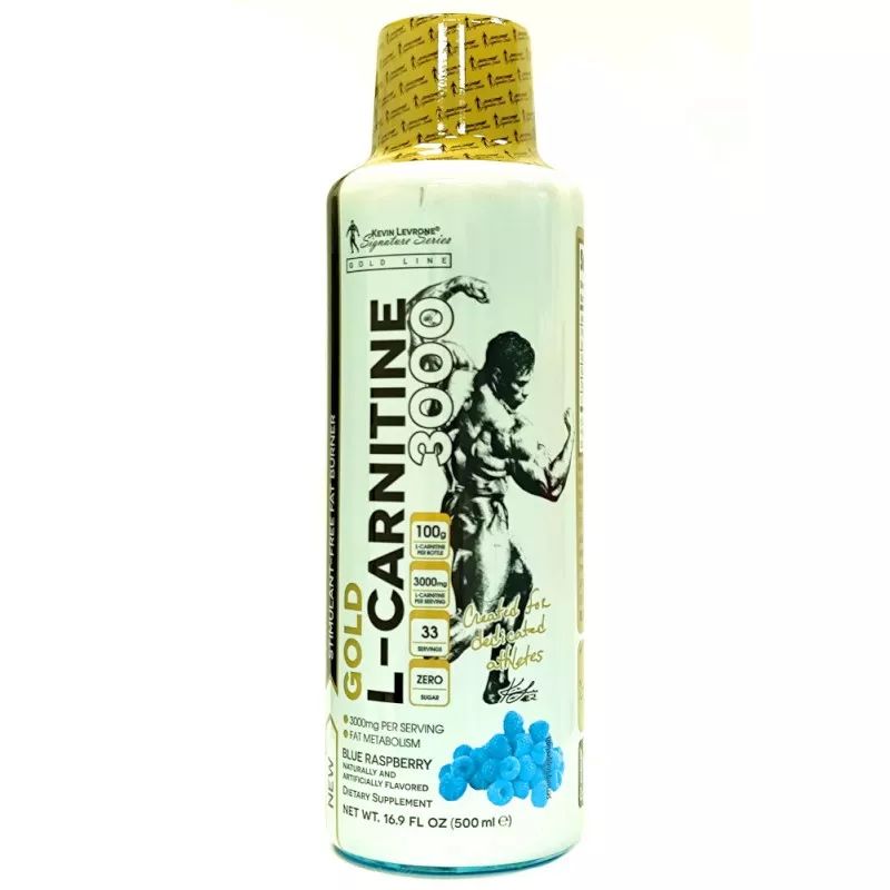 Жироспалювач Kevin Levrone Gold Line Gold L-Carnitine 3000 mg, 500 мл - Блакитна малина
