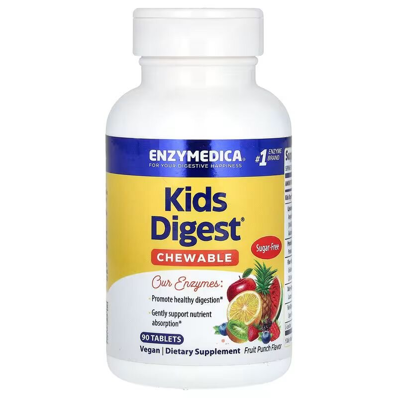 Натуральна добавка Enzymedica Kids Digest, 90 жувальних таблеток - Фруктовий пунш