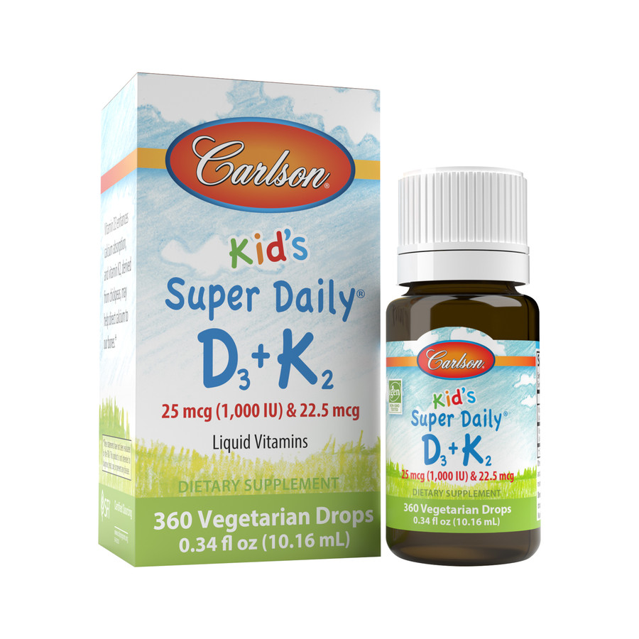 Вітаміни та мінерали Carlson Labs Kid's Super Daily D3+K2, 10.16 мл