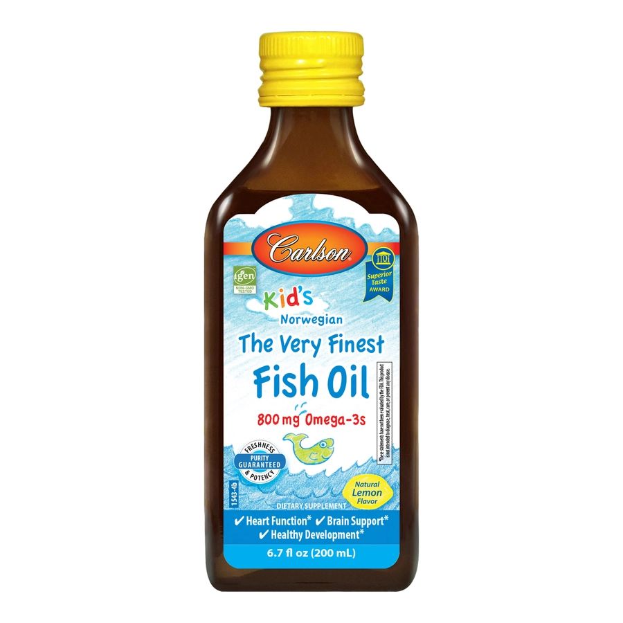 Жирні кислоти Carlson Labs Kid's The Very Finest Fish Oil, 200 мл - Лимон