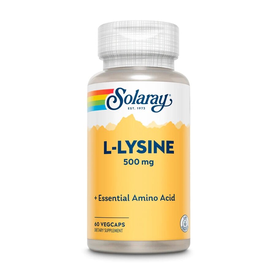 Амінокислота Solaray L-Lysine 500 mg, 60 вегакапсул