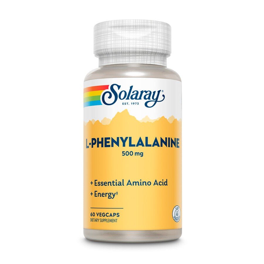 L-фенілаланін Solaray L-Phenylalanine 500 mg, 60 вегакапсул