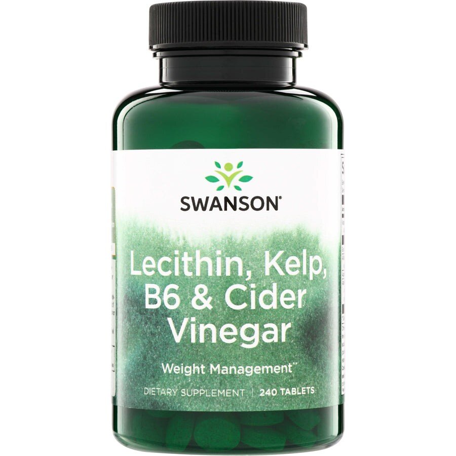 Комплекс для підтримки метаболізму Swanson Lecithin, Kelp, B6 & Cider Vinegar, 240 таблеток