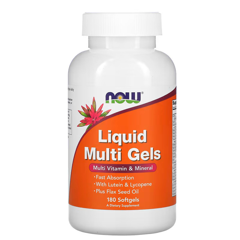 Вітаміни та мінерали NOW Liquid Multi Gels, 180 капсул