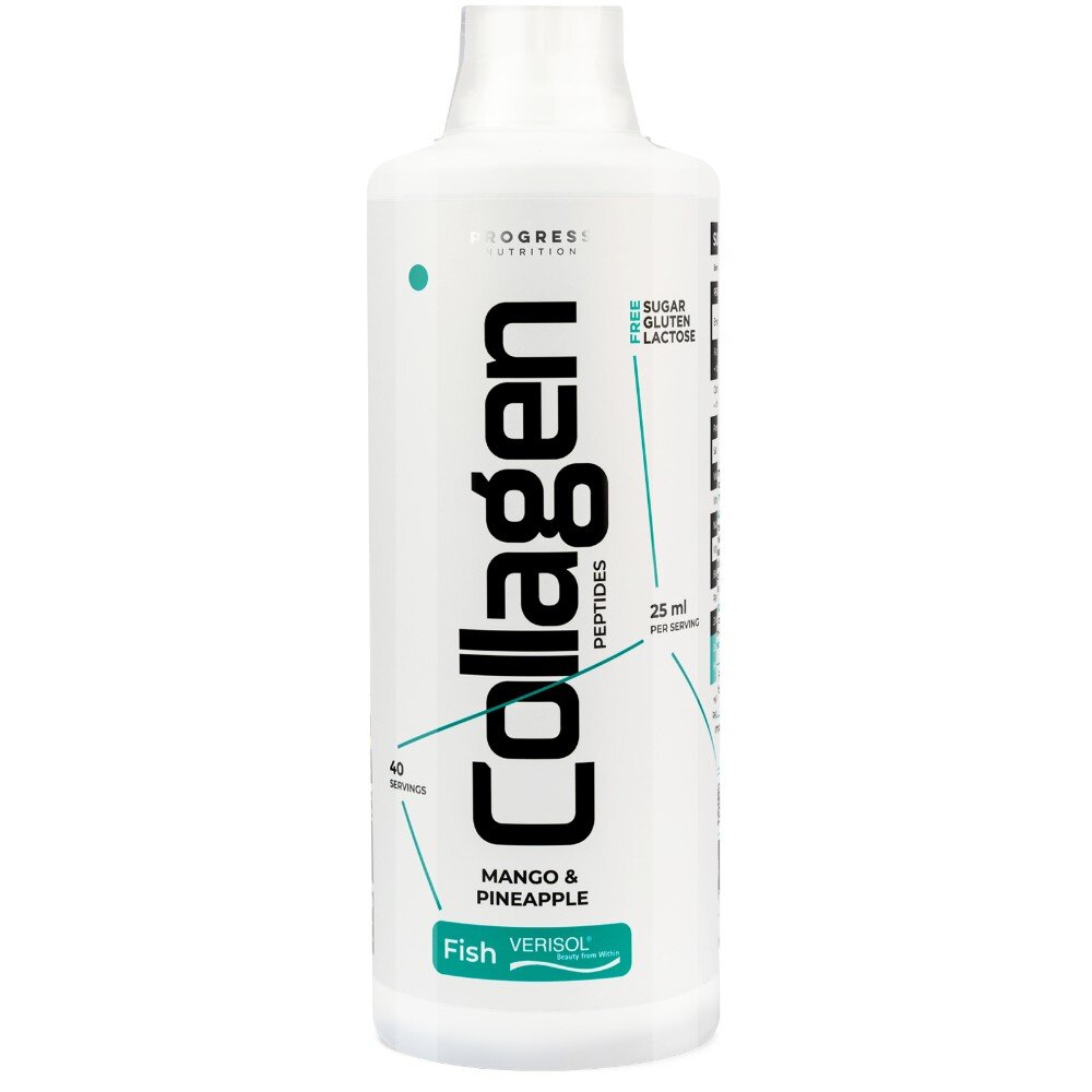 Рідкий риб’ячий колаген Progress Nutrition Fish Collagen Liquid Verisol®F, 1 л - Ананас-манго