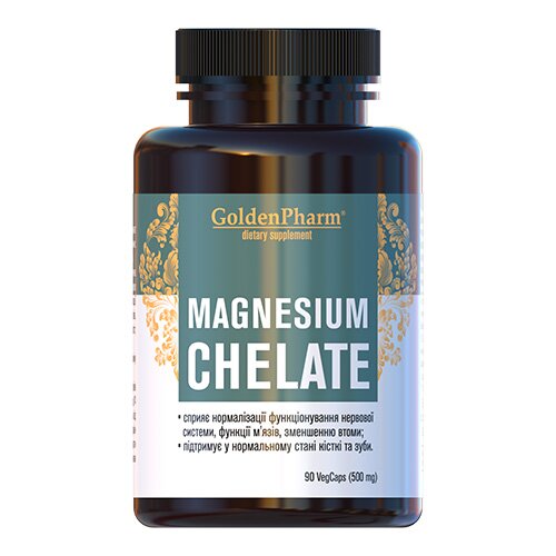 Вітаміни та мінерали Golden Pharm Magnesium Chelate, 90 вегакапсул