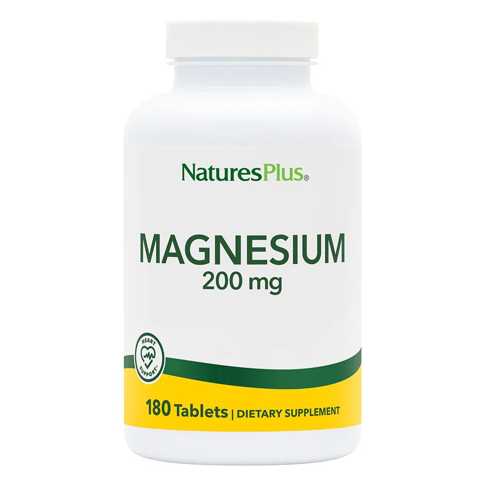 Магній Natures Plus Magnesium 200 mg, 180 таблеток