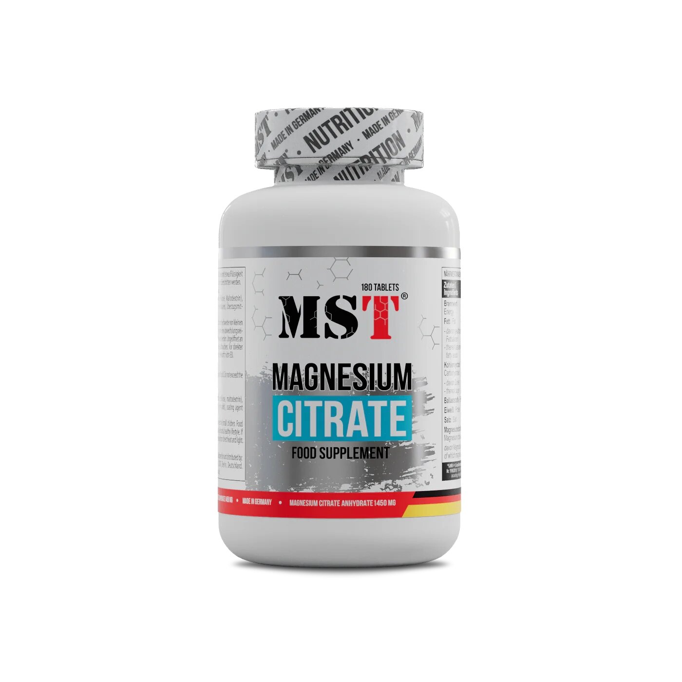 Цитрат магнію MST Nutrition Magnesium Citrate 200 mg, 180 таблеток