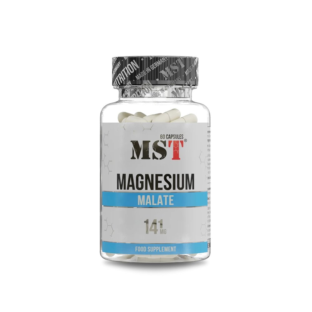 Магній малат MST Nutrition Magnesium Malate, 60 капсул для підтримки м'язів, кісток