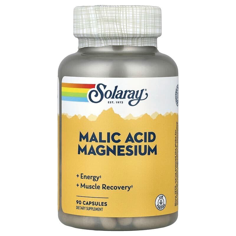 Магній з яблучною кислотою Solaray Malic Acid Magnesium, 90 капсул