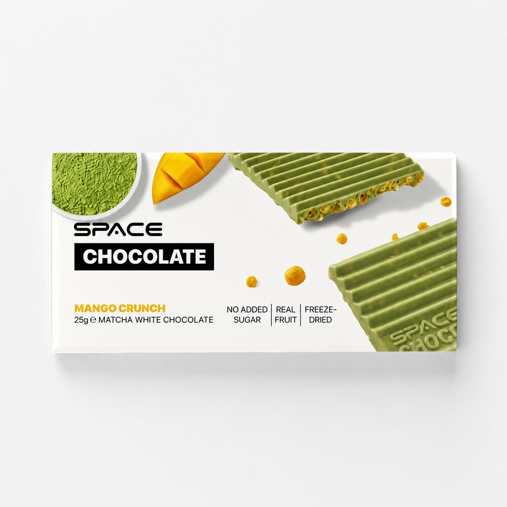 Білий шоколад з матчею Spacefood Space Chocolate Mango Crunch, 25 грам - Манго-матча