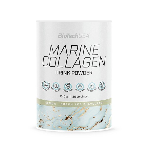 Морський колаген BioTech Marine Collagen, 240 грам - Зелений чай з лимоном