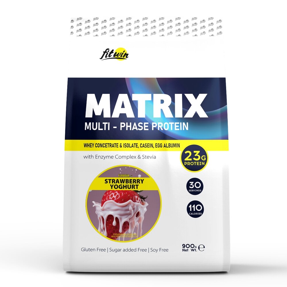 Протеїн FitWin Matrix Multi-Phase Protein, 900 грам - Полуничний йогурт
