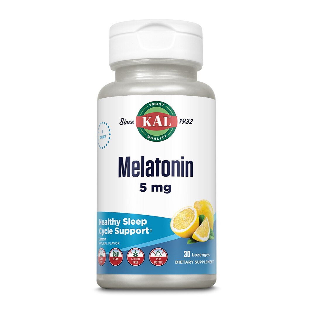 Льодяники з мелатоніном KAL Melatonin 5 mg, 30 льодяників - Лимон
