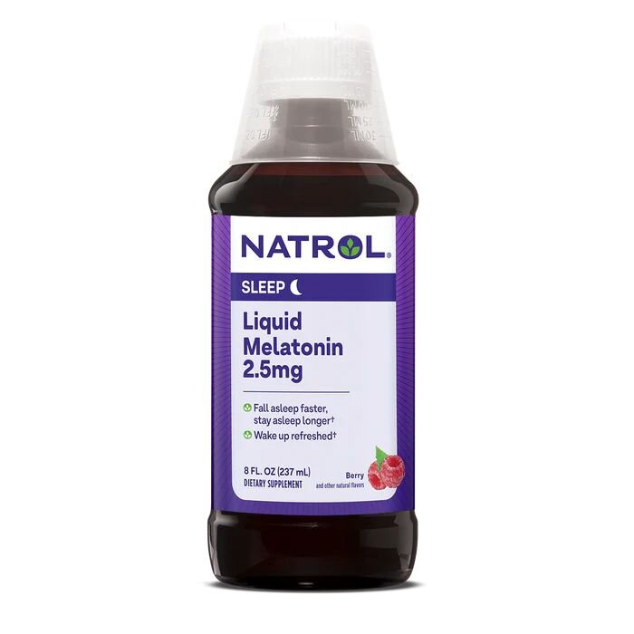 Мелатонін Natrol Melatonin 2.5 mg Liquid, 237 мл - Ягоди для гарного сну