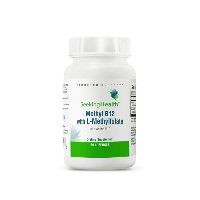 Вітамін В9, В12 Seeking Health Methyl B12 with L-Methylfolate, 60 пастилок для підтримки нервової системи