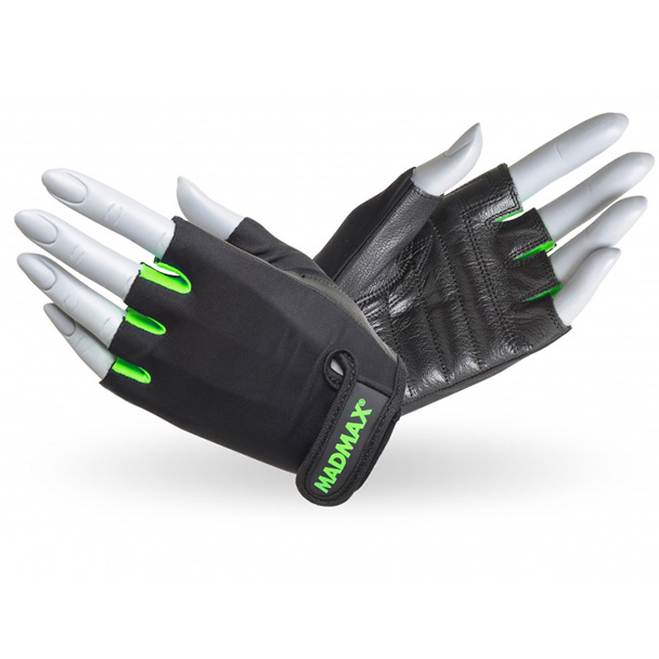 Рукавички для фітнесу MAD MAX Rainbow MFG 251, Black/Green - L