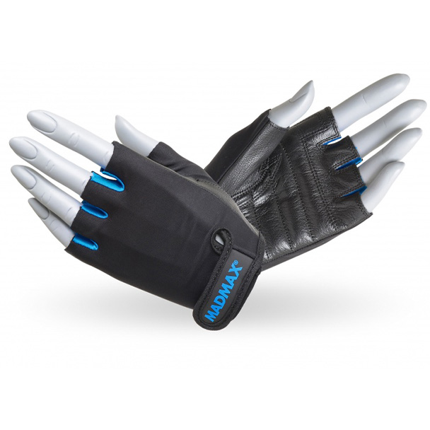 Рукавички для фітнесу MAD MAX Rainbow MFG 251, Black/Blue - L