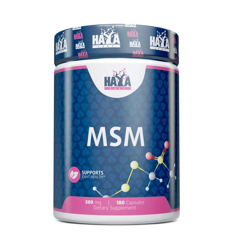 Препарат для суглобів і зв'язок Haya Labs MSM 500 mg, 180 капсул