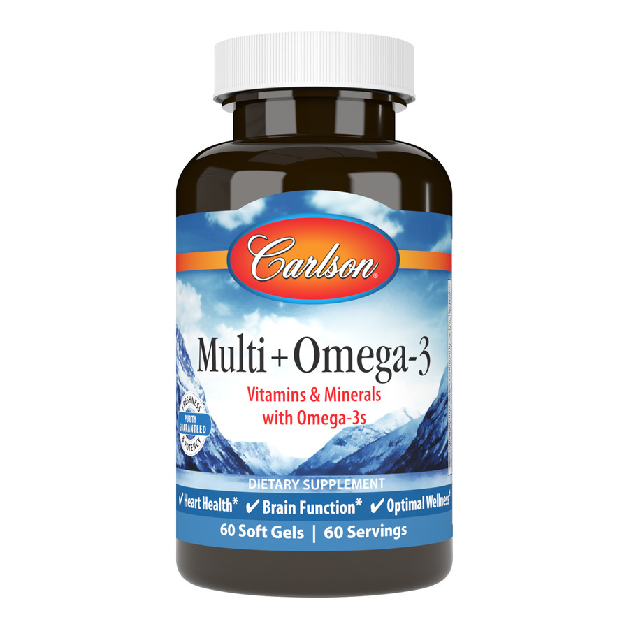 Вітаміни та мінерали Carlson Labs Multi + Omega 3, 60 капсул