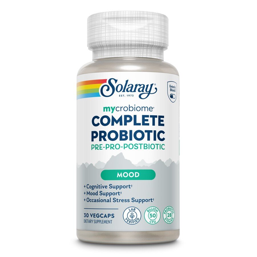 Пробіотичний комплекс для настрою Solaray Mycrobiome Complete Probiotic Mood, 30 вегакапсул