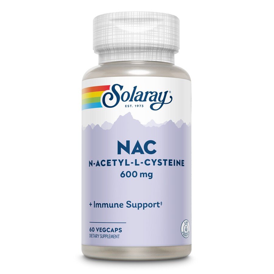 N-ацетил-L-цистеїн Solaray NAC 600 mg, 60 вегакапсул