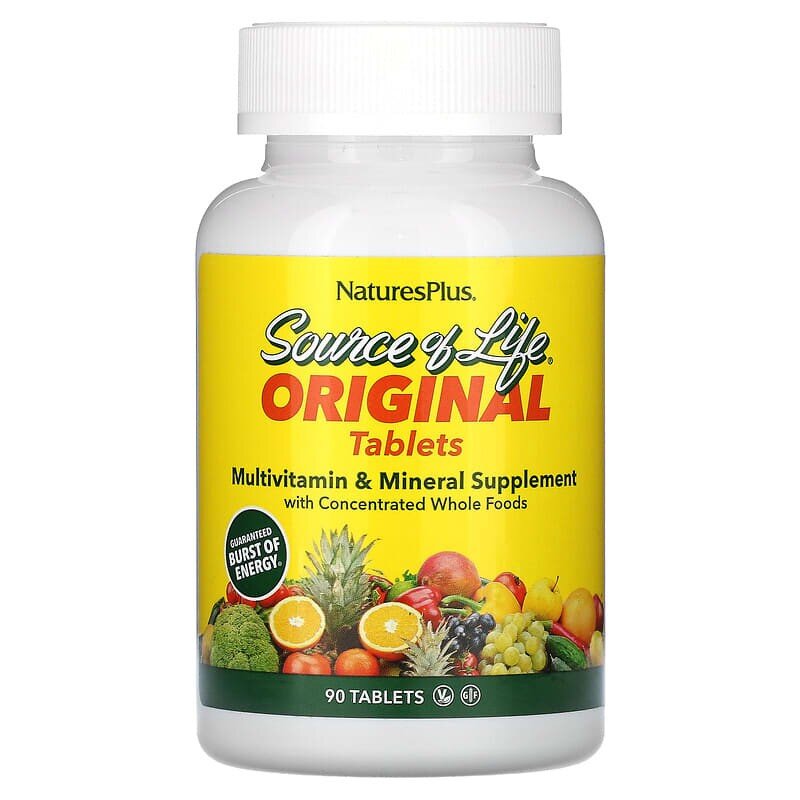 Вітамінно-мінеральний комплекс Natures Plus Source of Life Multi-Vitamin & Mineral, 90 таблеток